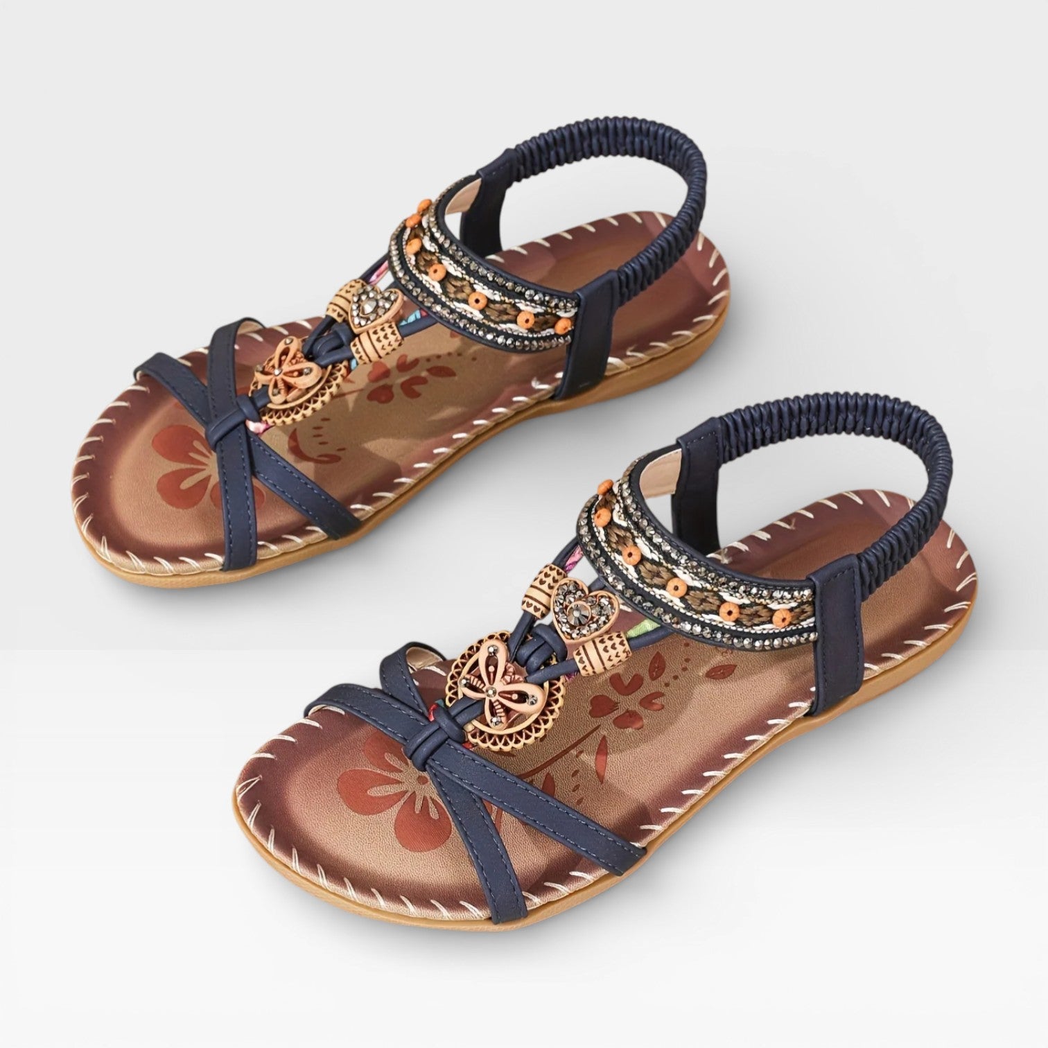 Lorena - Boho letní sandály s polstrovanou podrážkou