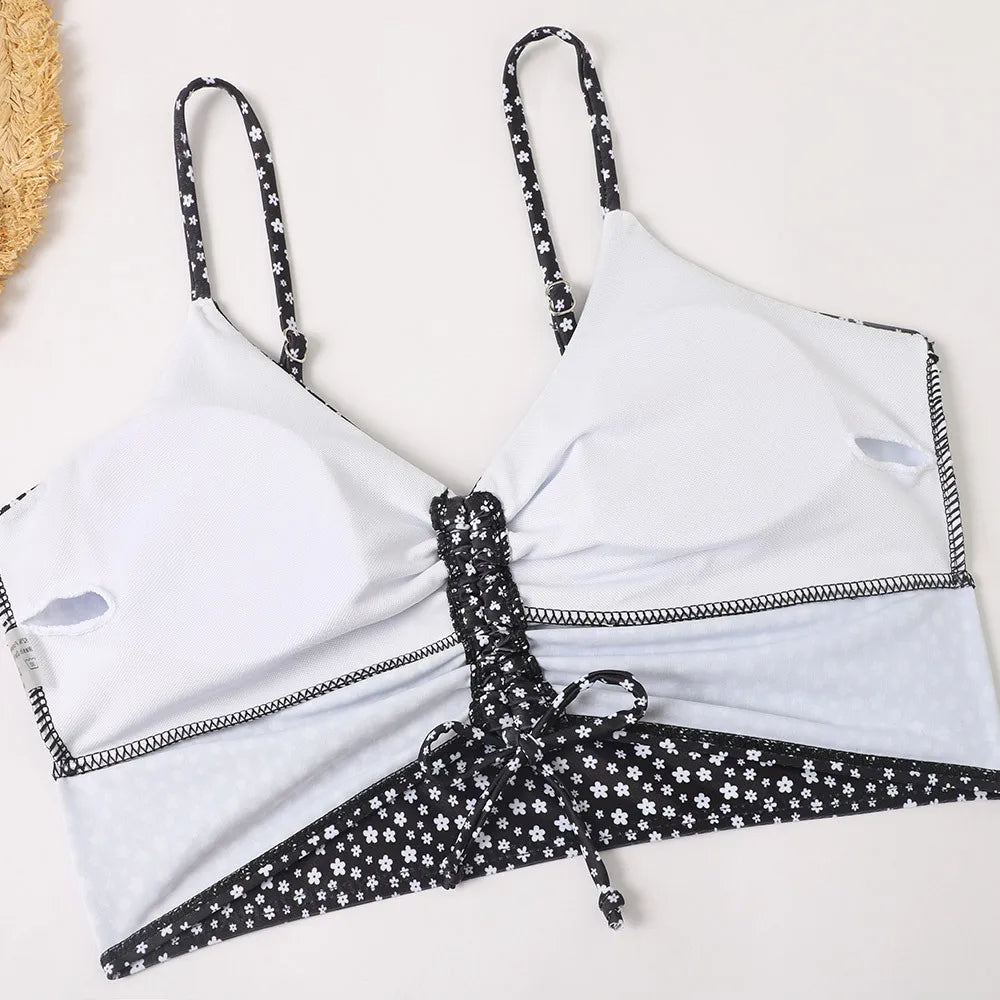 Celvoria - Retro bikiny set s vysokým pasem a puntíky
