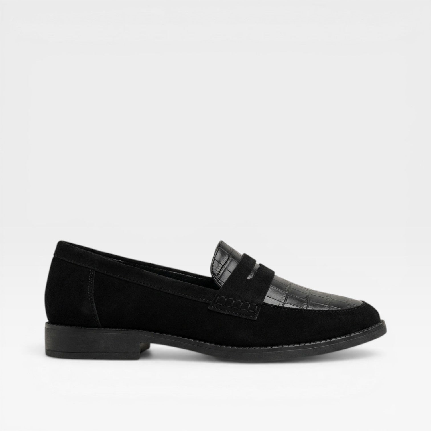 Zenvyra - Schwarze Croc Print Loafer Damen