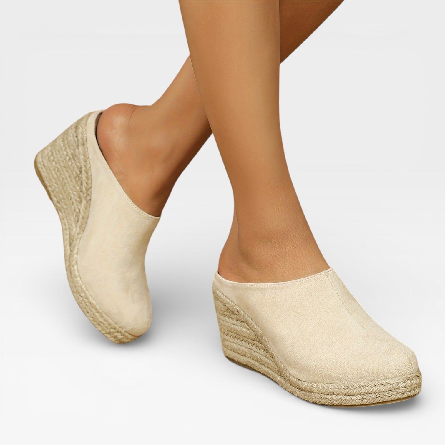 Lorena - Chaussures compensées pour femmes en velours espadrilles
