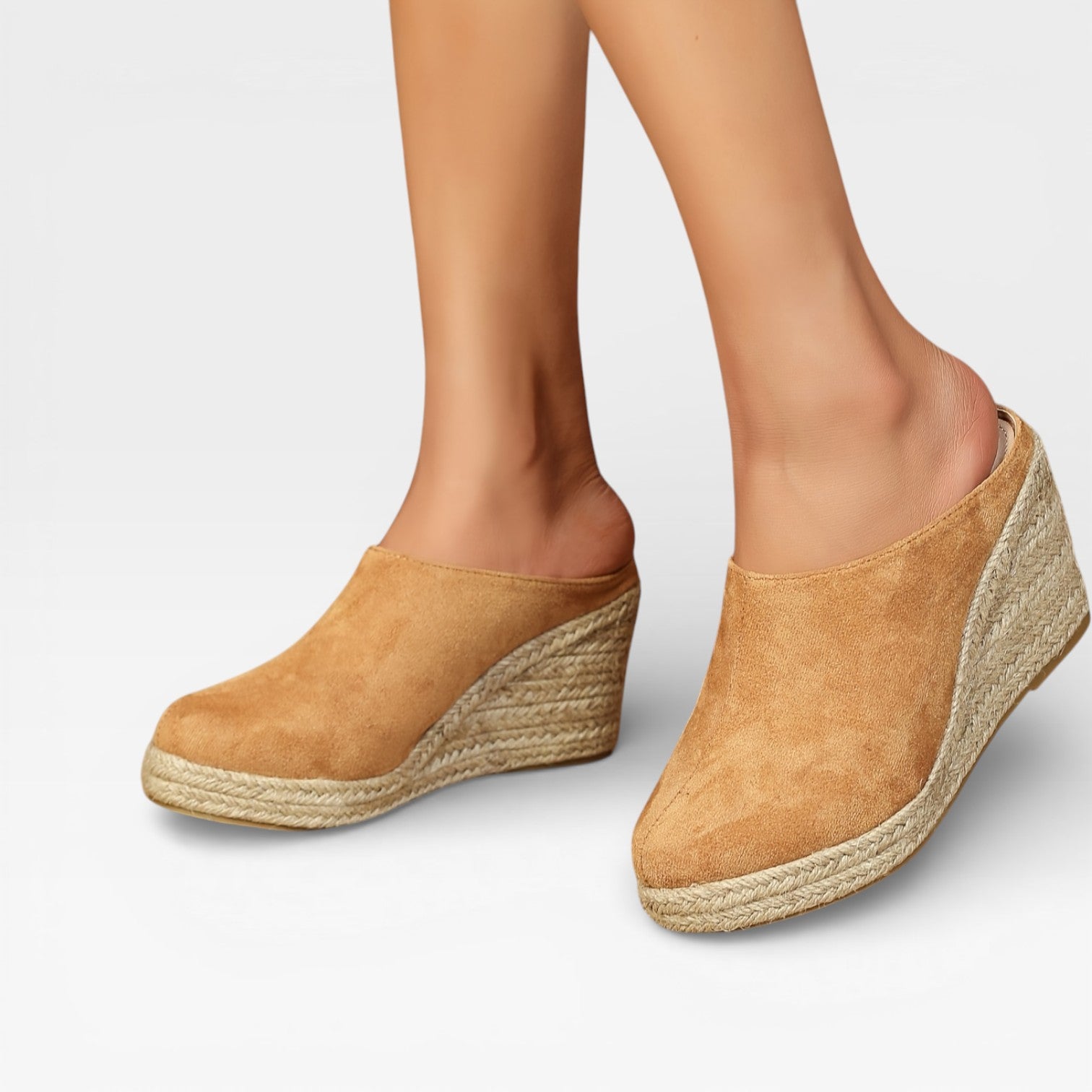 Lorena - Chaussures compensées pour femmes en velours espadrilles