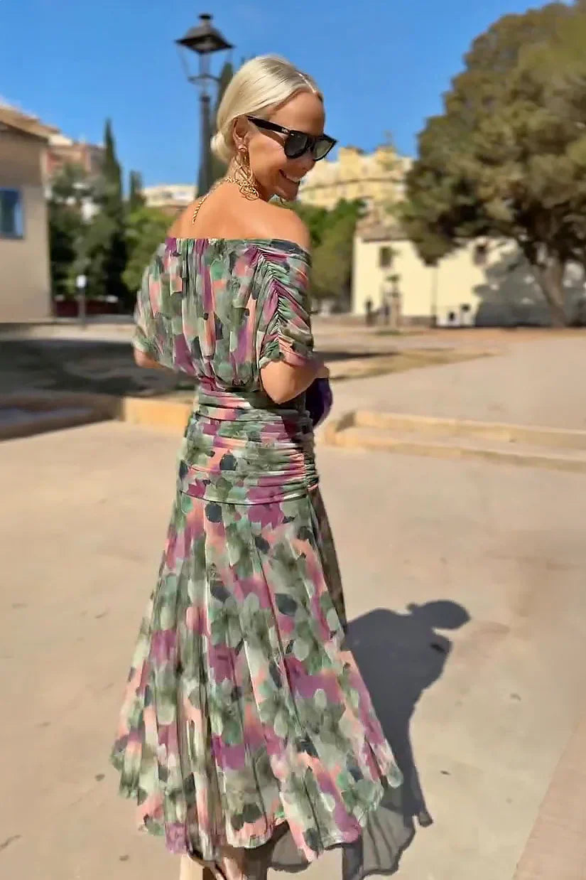 Velunara – Elegantní maxi společenské šaty s výstřihem do V