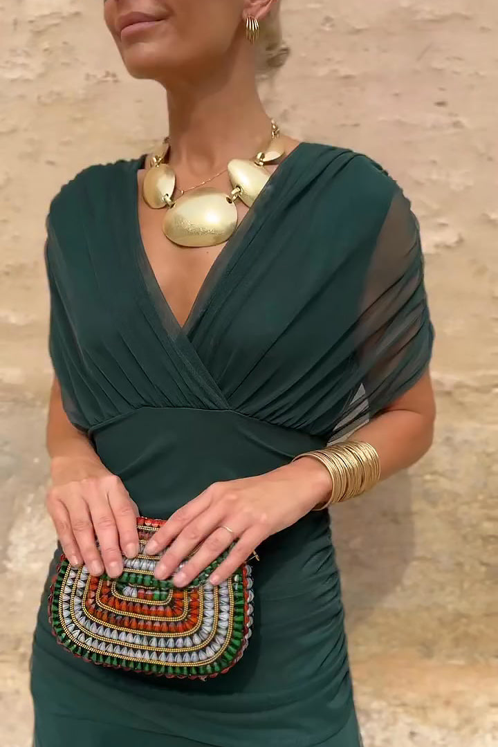 Velunara – Elegantní maxi společenské šaty s výstřihem do V