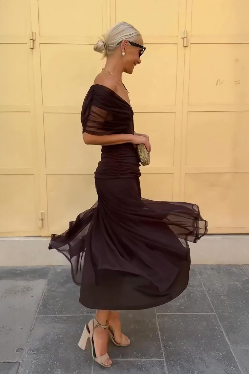 Velunara – Elegantní maxi společenské šaty s výstřihem do V