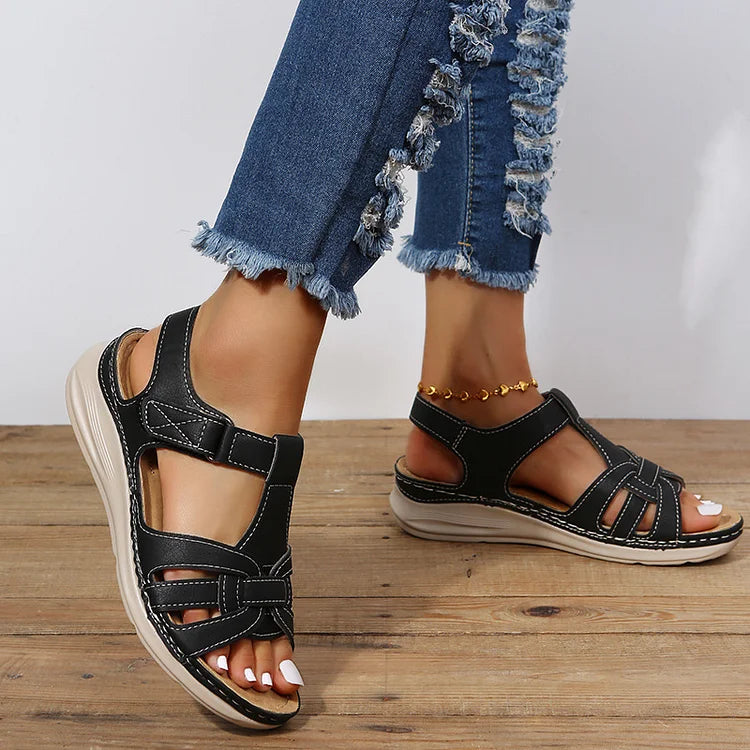 Laird - Orthopädische Leder Sandalen Vintage Stil