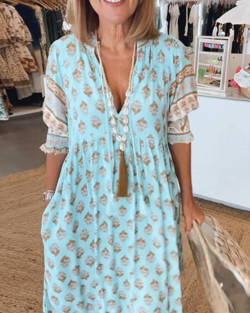 Floréanne – Florales V Ausschnitt Kleid