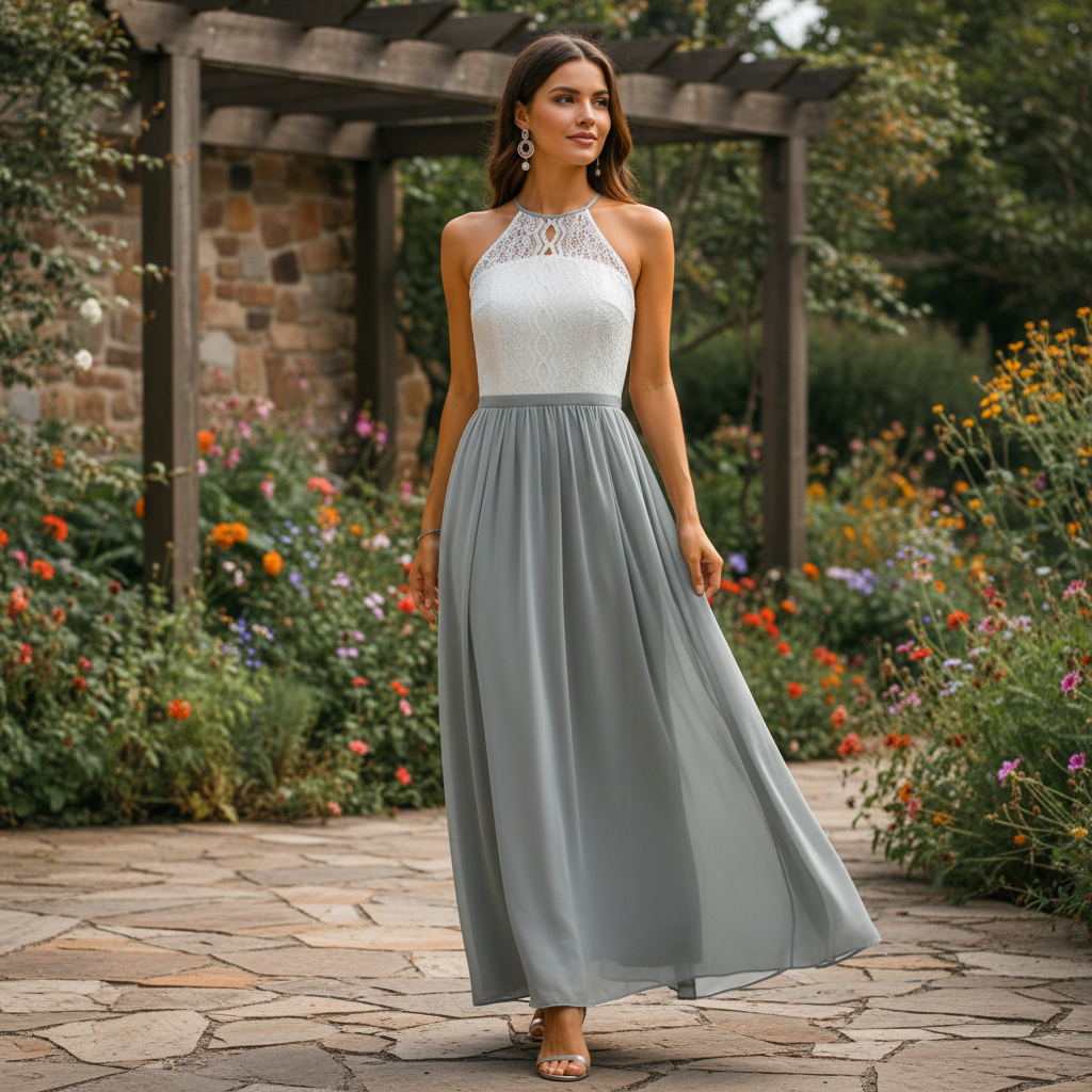 Avira – Vestido maxi plisado para mujer para invitadas de boda