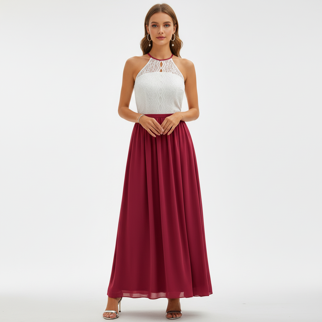 Avira – Vestido maxi plisado para mujer para invitadas de boda