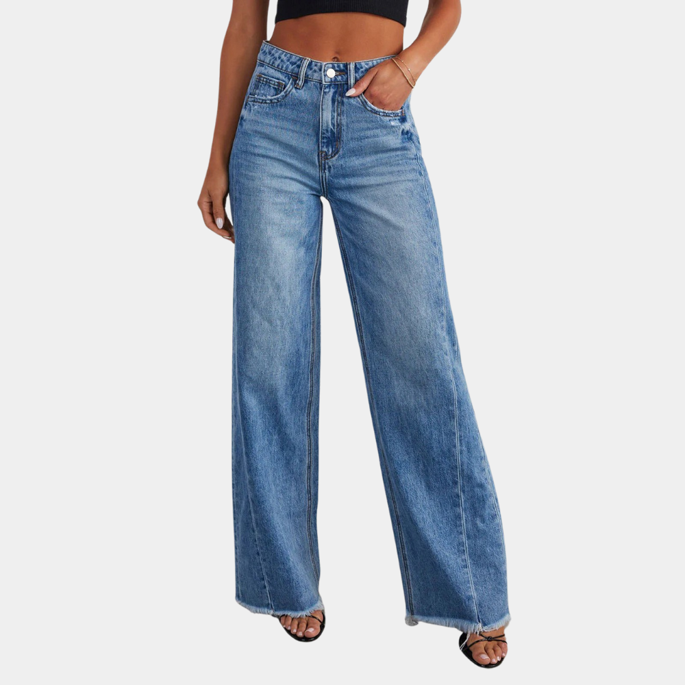 Baggy Jeans Für Damen Mit Hohem Bund Und Saumkante | Lang