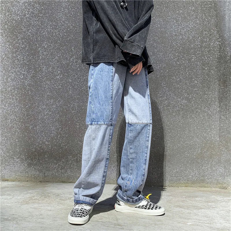 Baggy Jeans Für Herren Mit Patch-Design Und Weitem Bein | Street