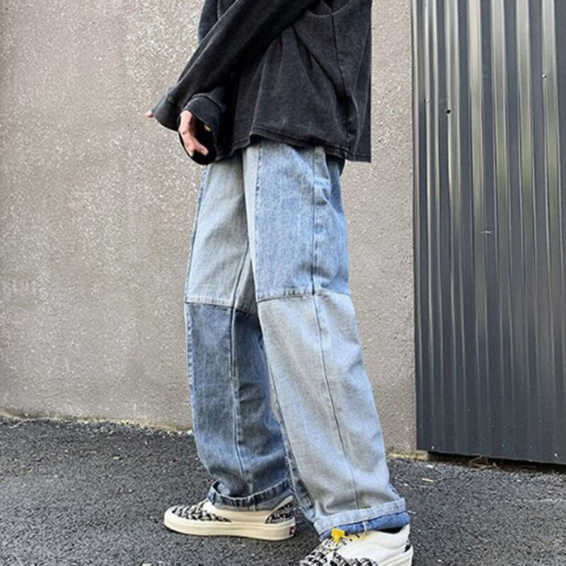 Baggy Jeans Für Herren Mit Patch-Design Und Weitem Bein | Street