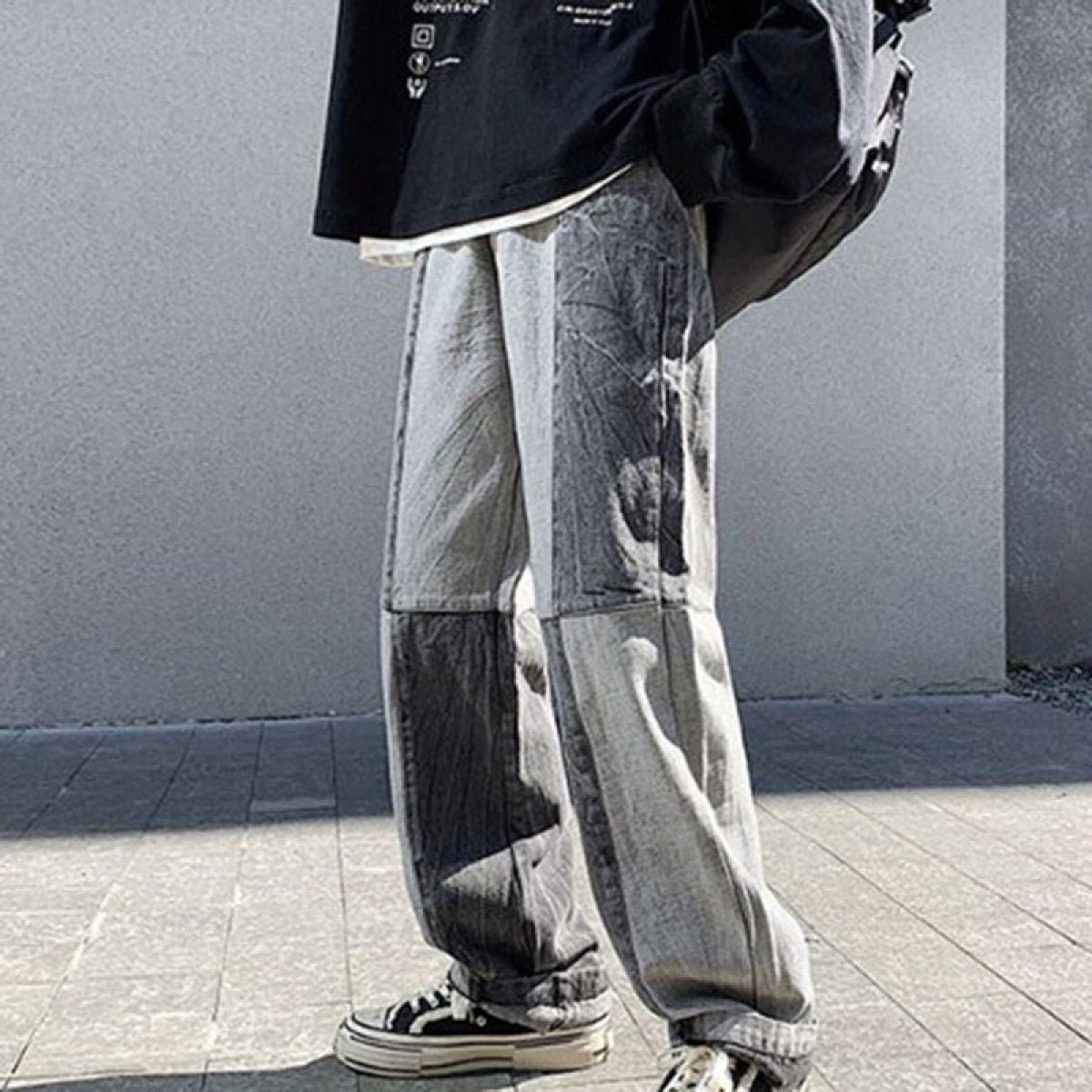 Baggy Jeans Für Herren Mit Patch-Design Und Weitem Bein | Street