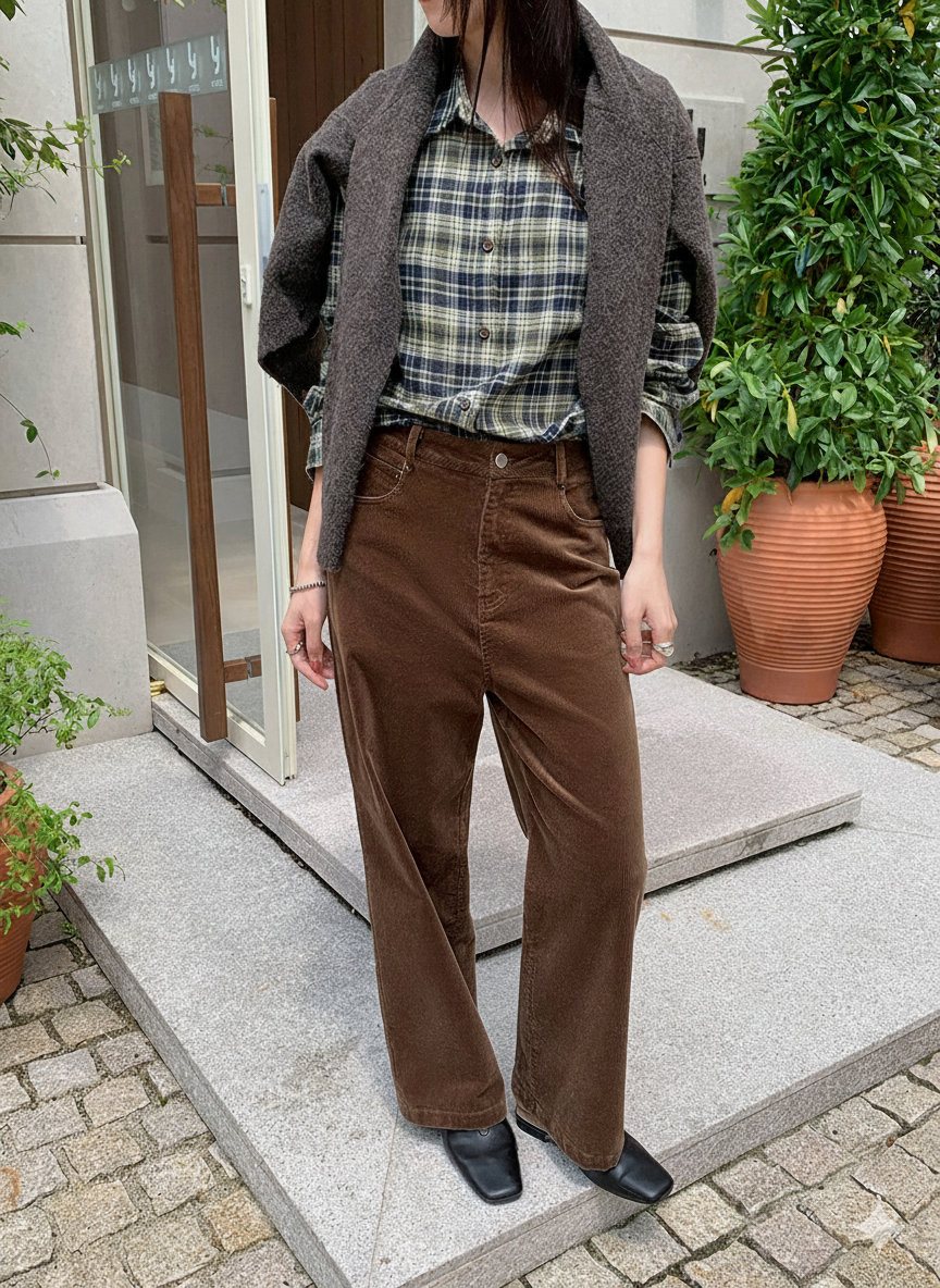 Cordhose Damen High Waist | Weite Passform