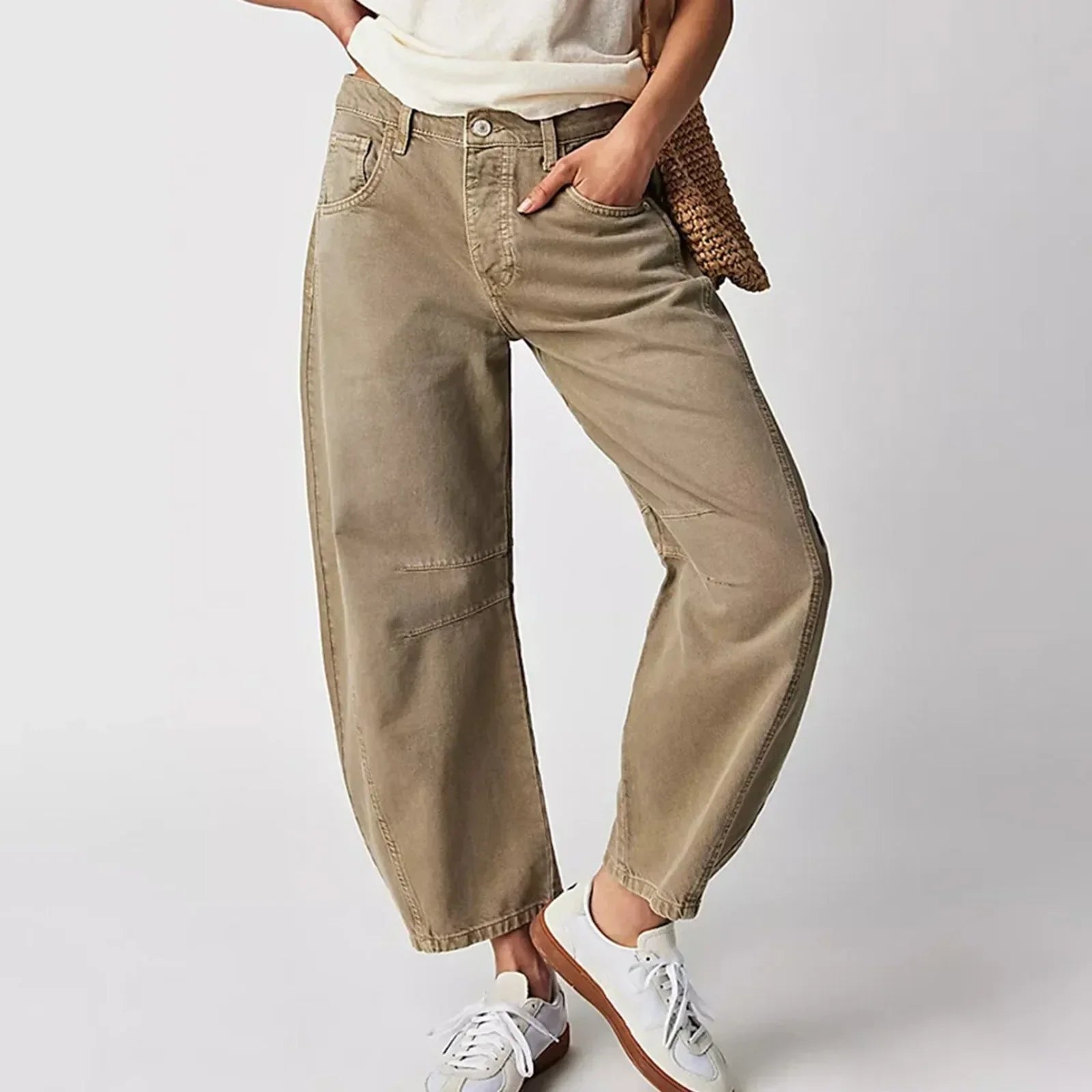 Cropped Baggy Jeans Für Damen Mit Hohem Bund | Kurz