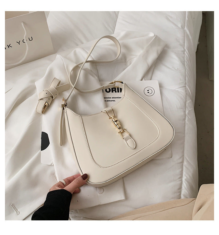 Damen Baguette Handtasche Mit Metallverschluss | Modern