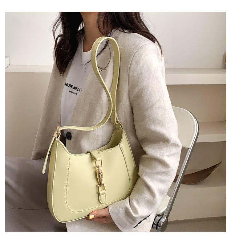 Damen Baguette Handtasche Mit Metallverschluss | Modern