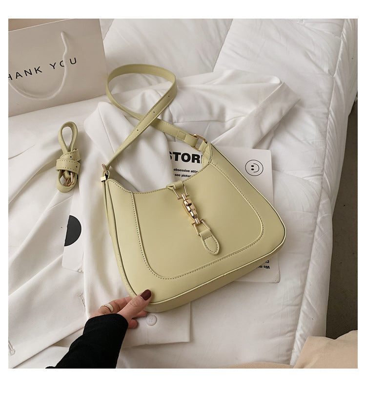 Damen Baguette Handtasche Mit Metallverschluss | Modern