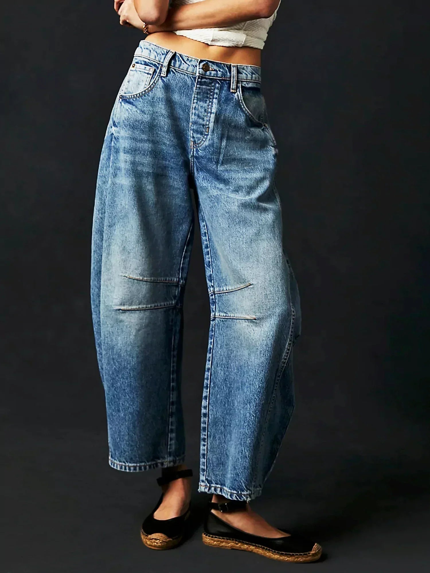 Damen Barrel Jeans Locker Geschnitten | Baggy