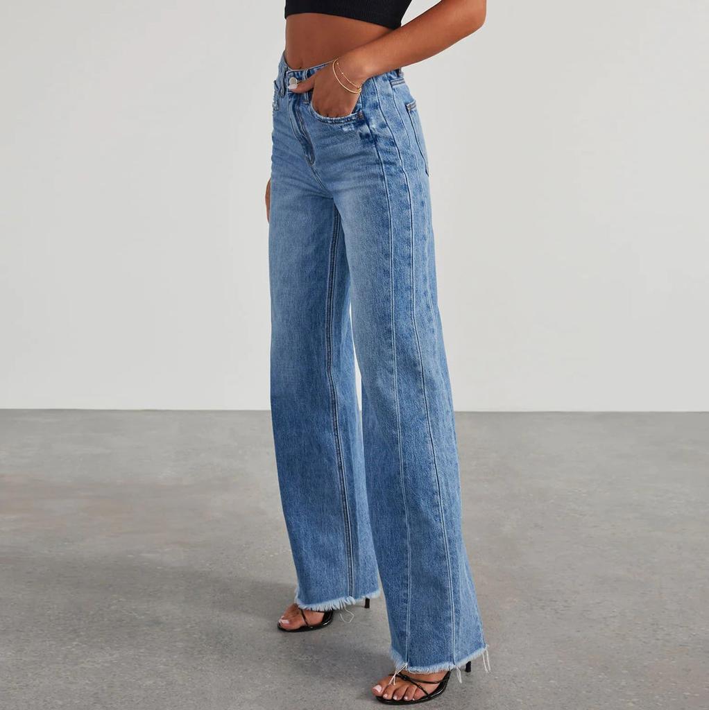 Damen Barrel Jeans Mit Hohem Bund | Weites Bein