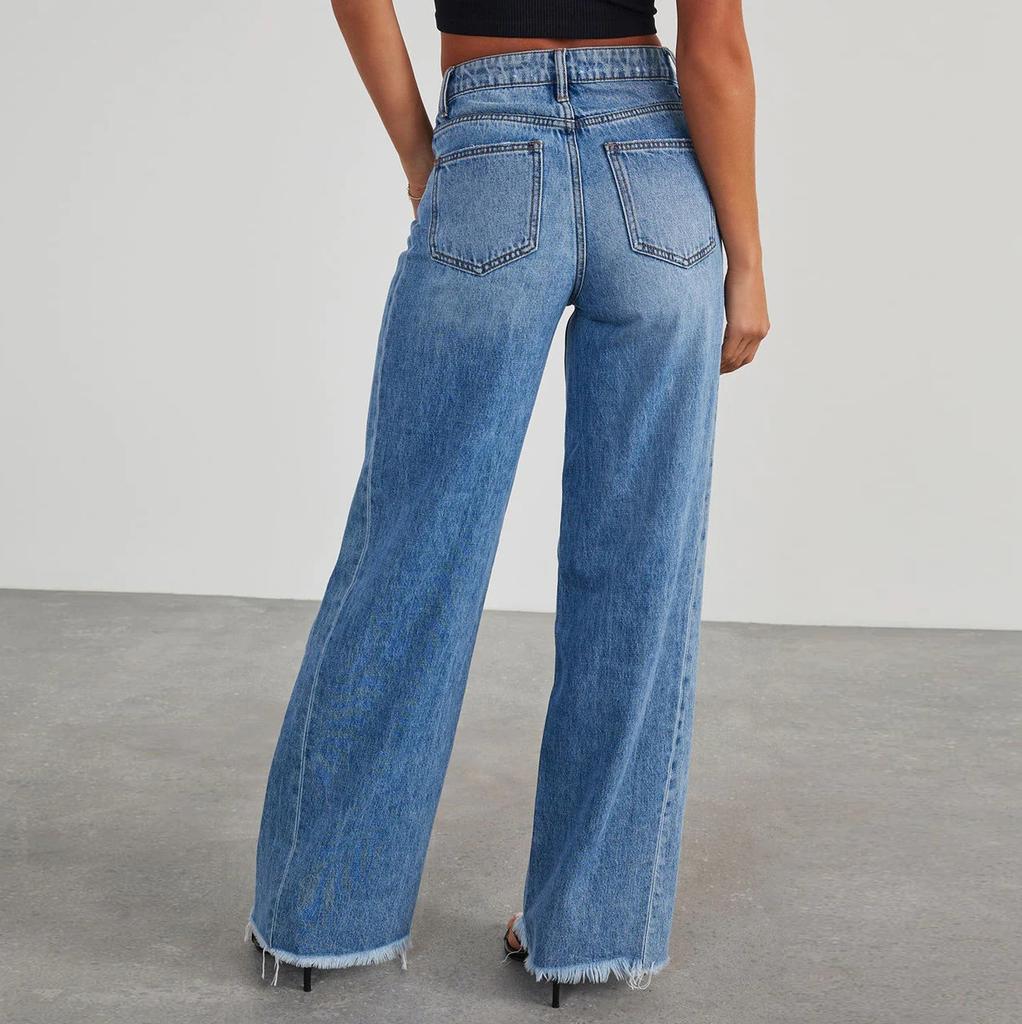 Damen Barrel Jeans Mit Hohem Bund | Weites Bein