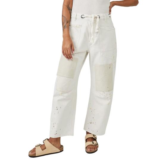 Damen Barrel Jeans Mit Kordelbund Und Großen Taschen | Streetwear