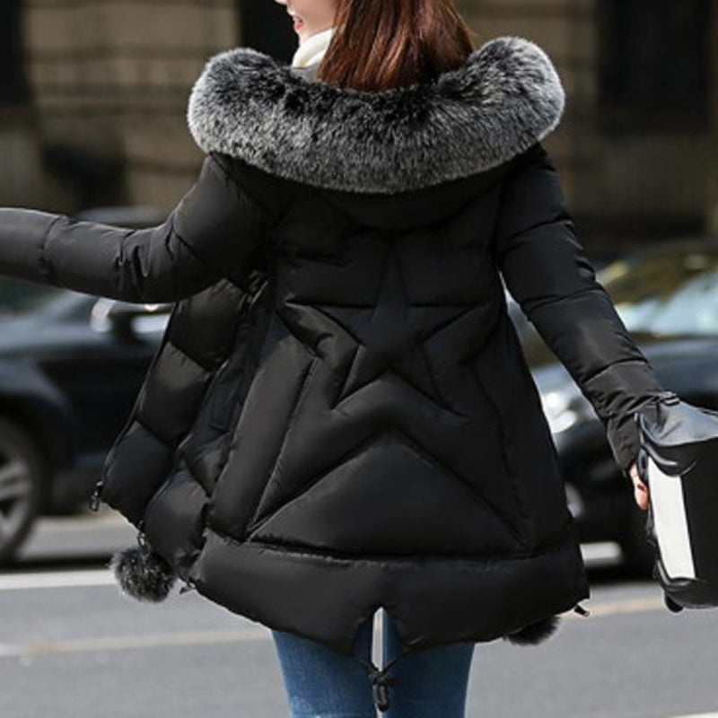 Damen Daunenjacke Mit Kapuze Und Reißverschluss | Winter