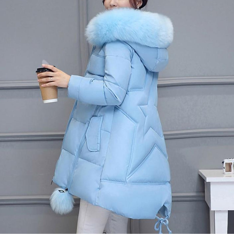 Damen Daunenjacke Mit Kapuze Und Reißverschluss | Winter