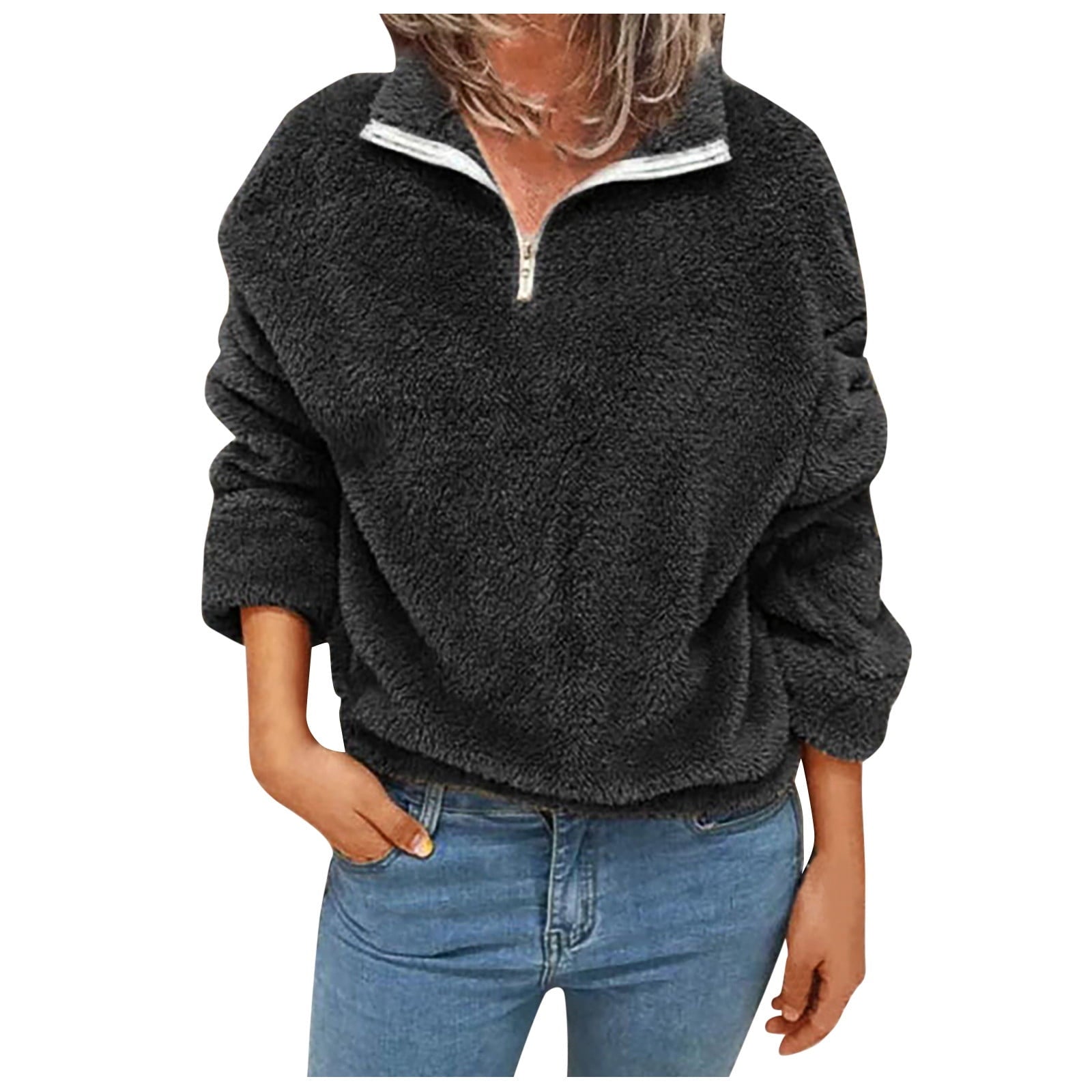 Damen Fleecepullover Mit Reißverschluss | Warm