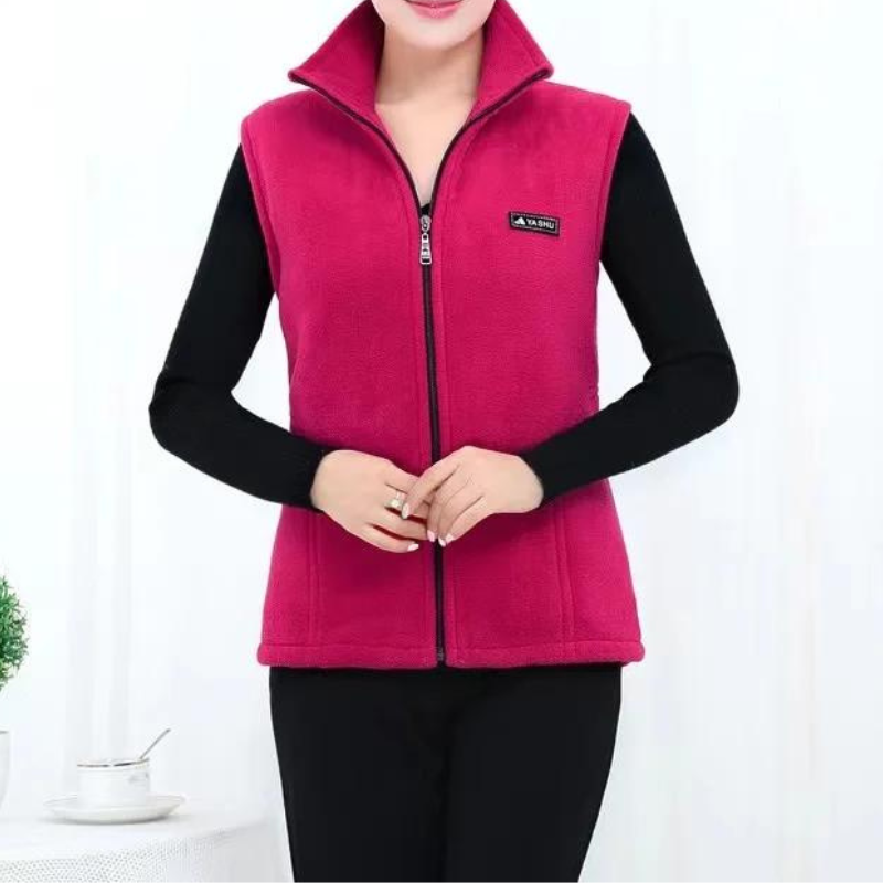 Damen Gilet Fleece Mit Hohem Kragen | Warm