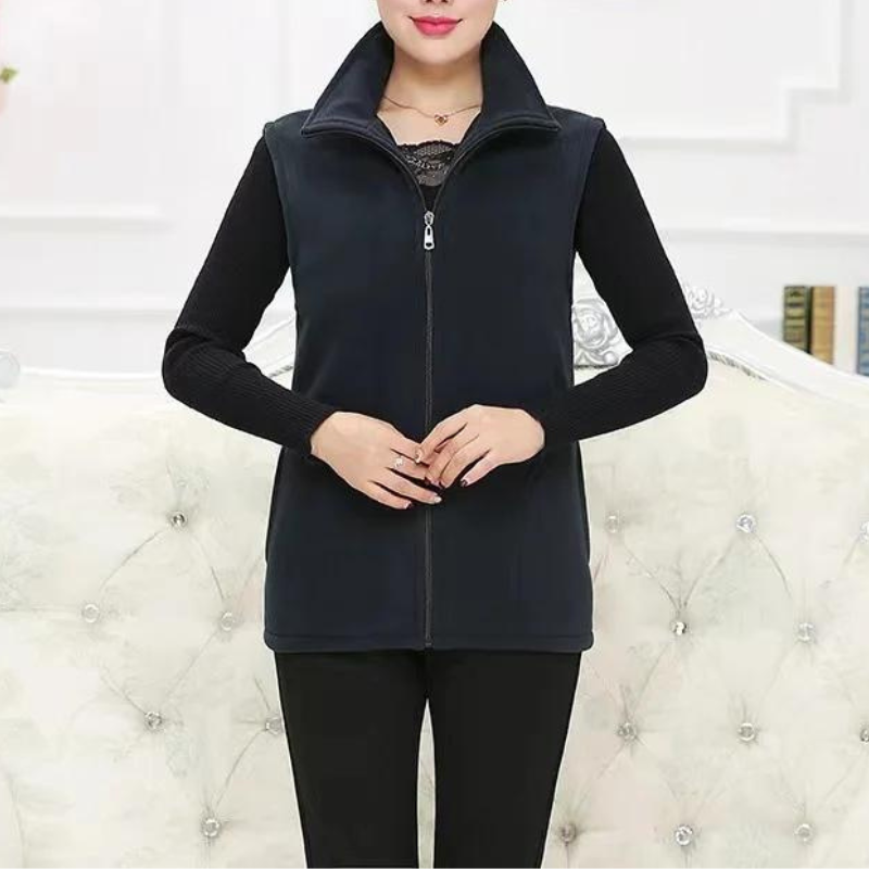 Damen Gilet Fleece Mit Hohem Kragen | Warm