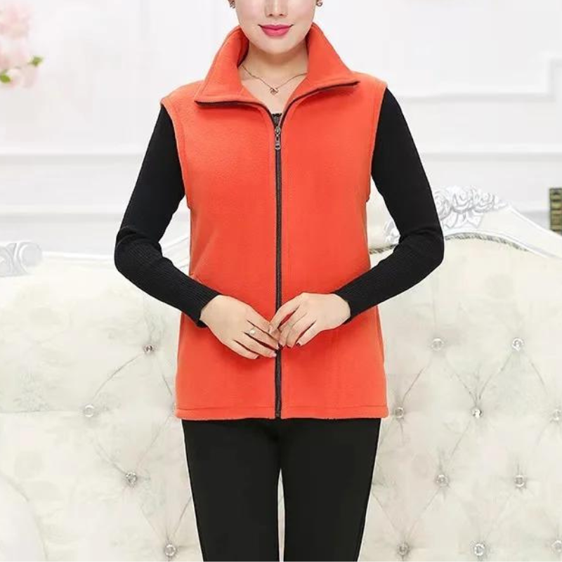 Damen Gilet Fleece Mit Hohem Kragen | Warm