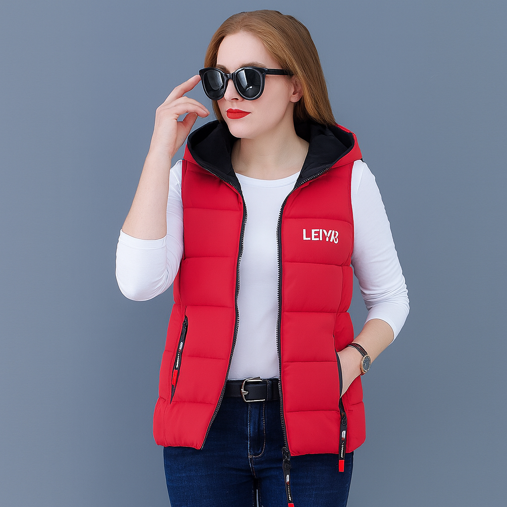 Damen Gilet Mit Kapuze Und Steppdesign | Leicht