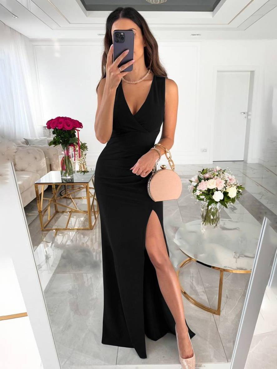 Damen Hochzeitsgast Kleid Maxi Mit Schlitz | Elegant