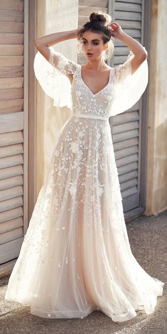 Damen Hochzeitskleidung Maxikleid Mit Floralem Design | Boho