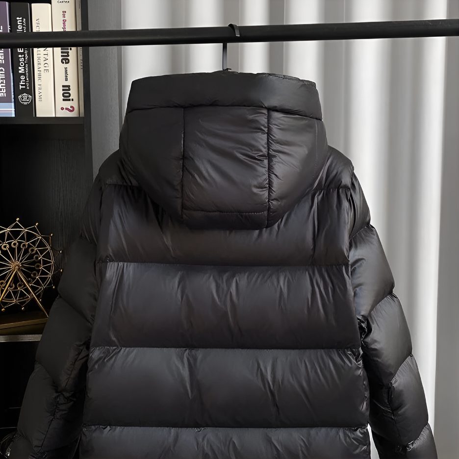 Damen Langer Daunenmantel Mit Kapuze | Winter