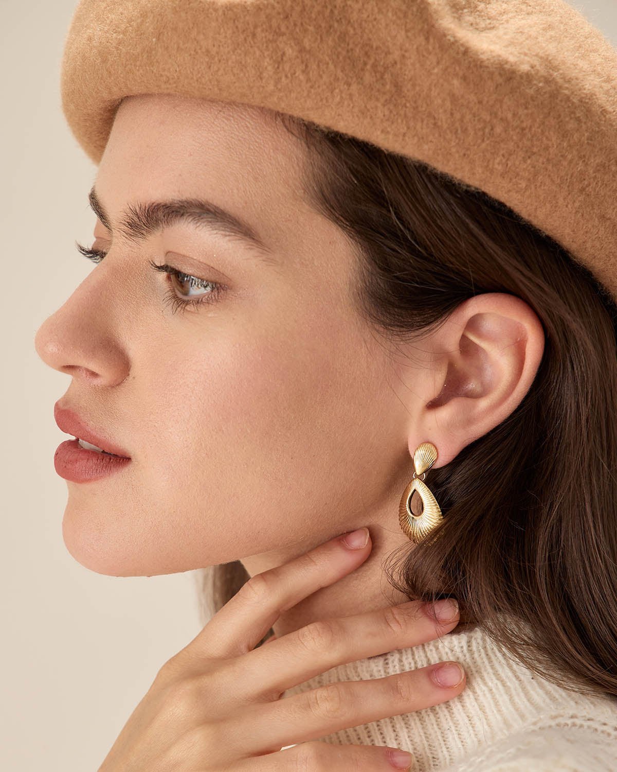 Damen Ohrringe Tropfenform Strukturiert | Elegant