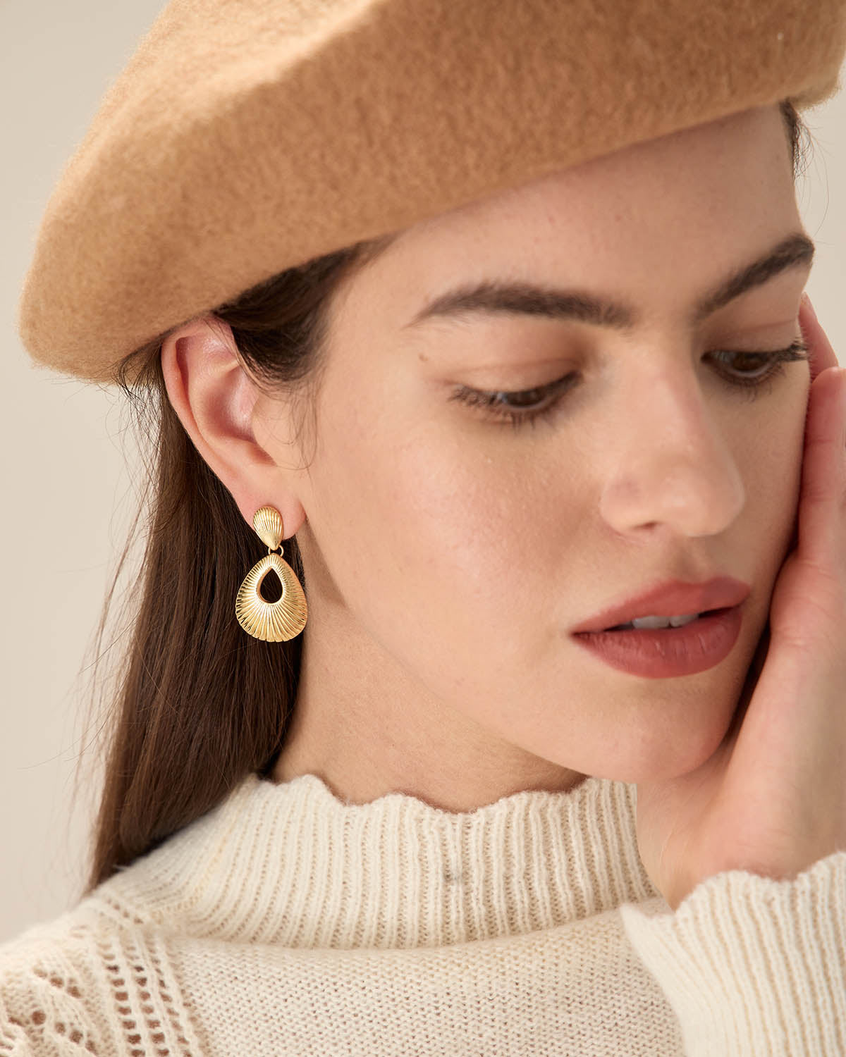 Damen Ohrringe Tropfenform Strukturiert | Elegant