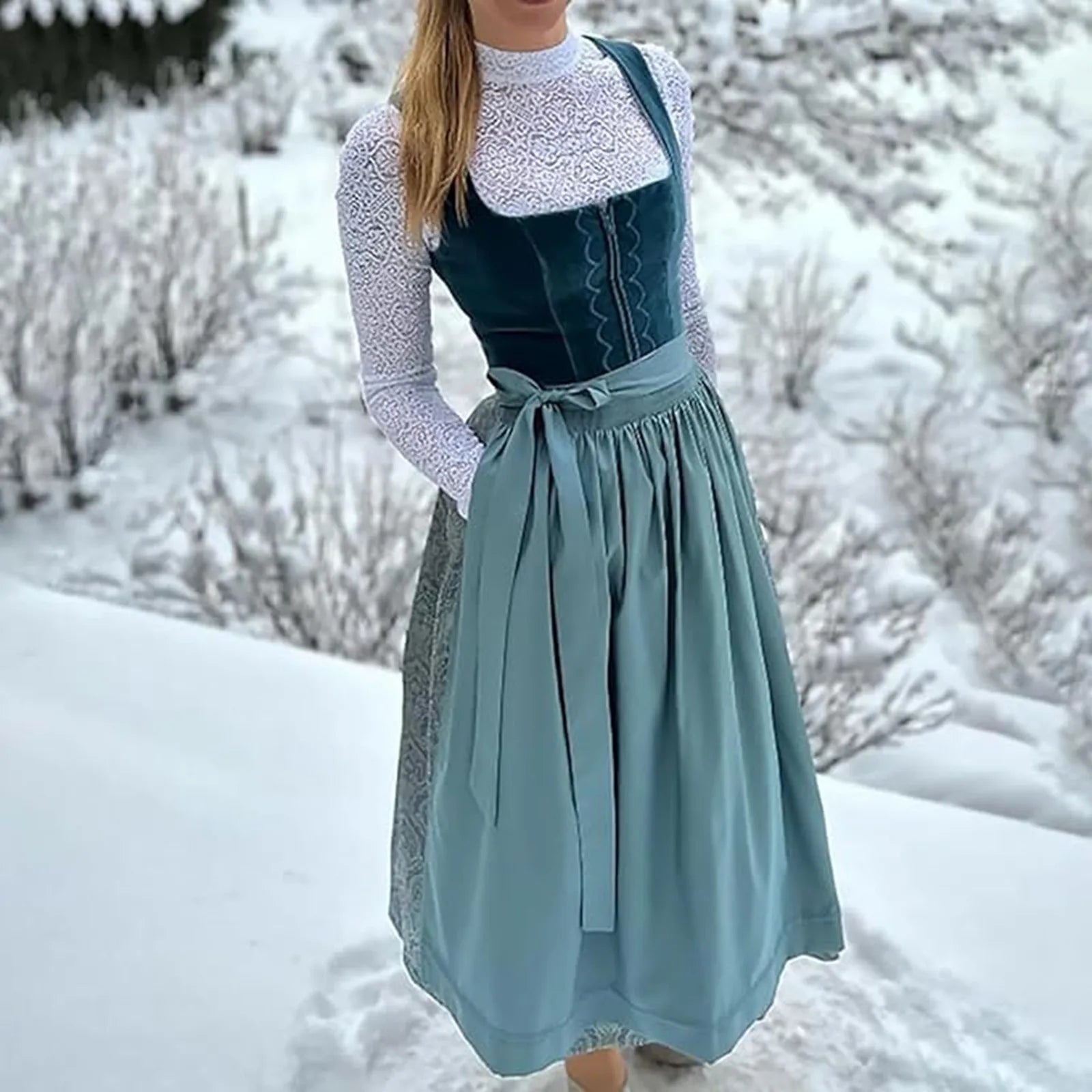 (DRAFTED) Women's Oktoberfest Dirndl with Apron | Midi