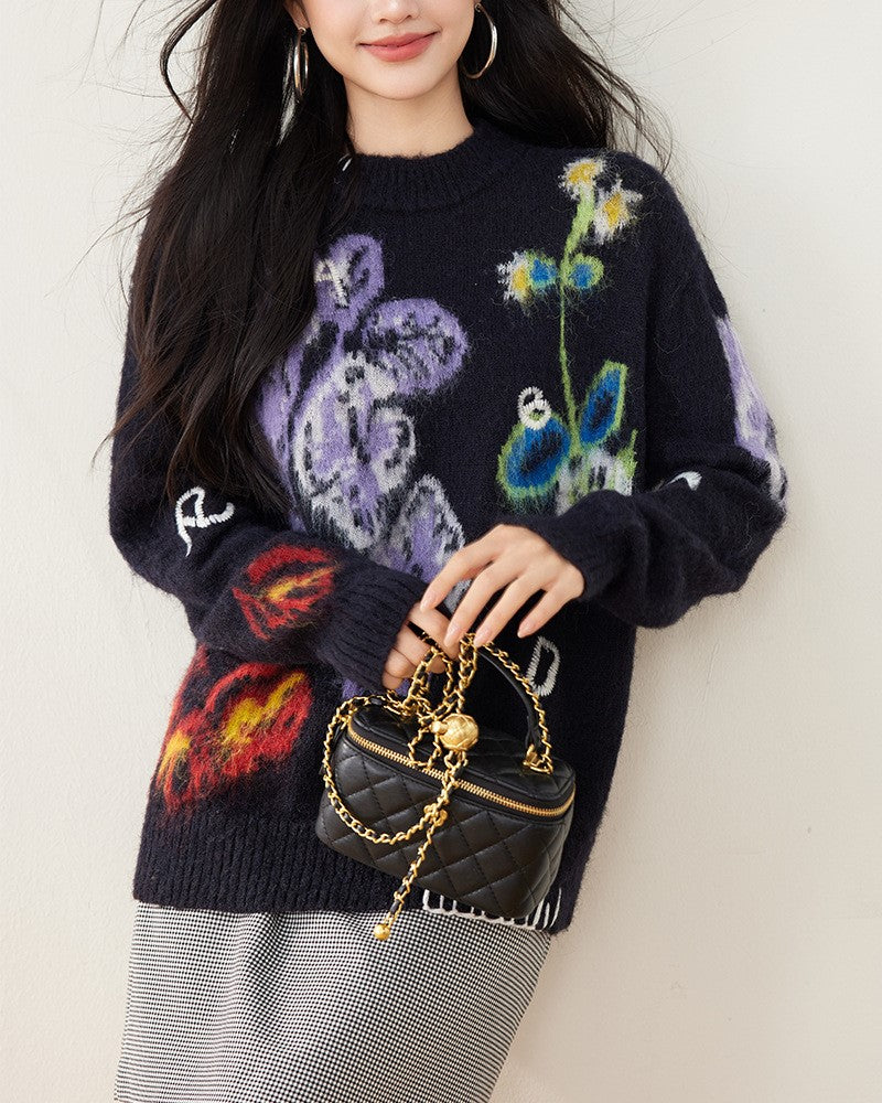 Damen Oversize Pullover Mit Rundhalsausschnitt | Knit