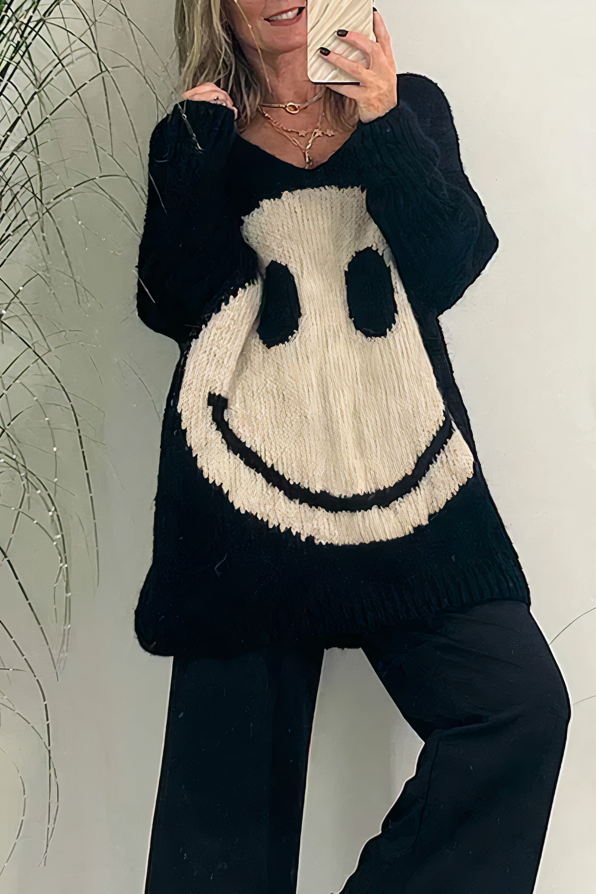 Damen Oversize Pullover Mit Smiley | Bedrucken