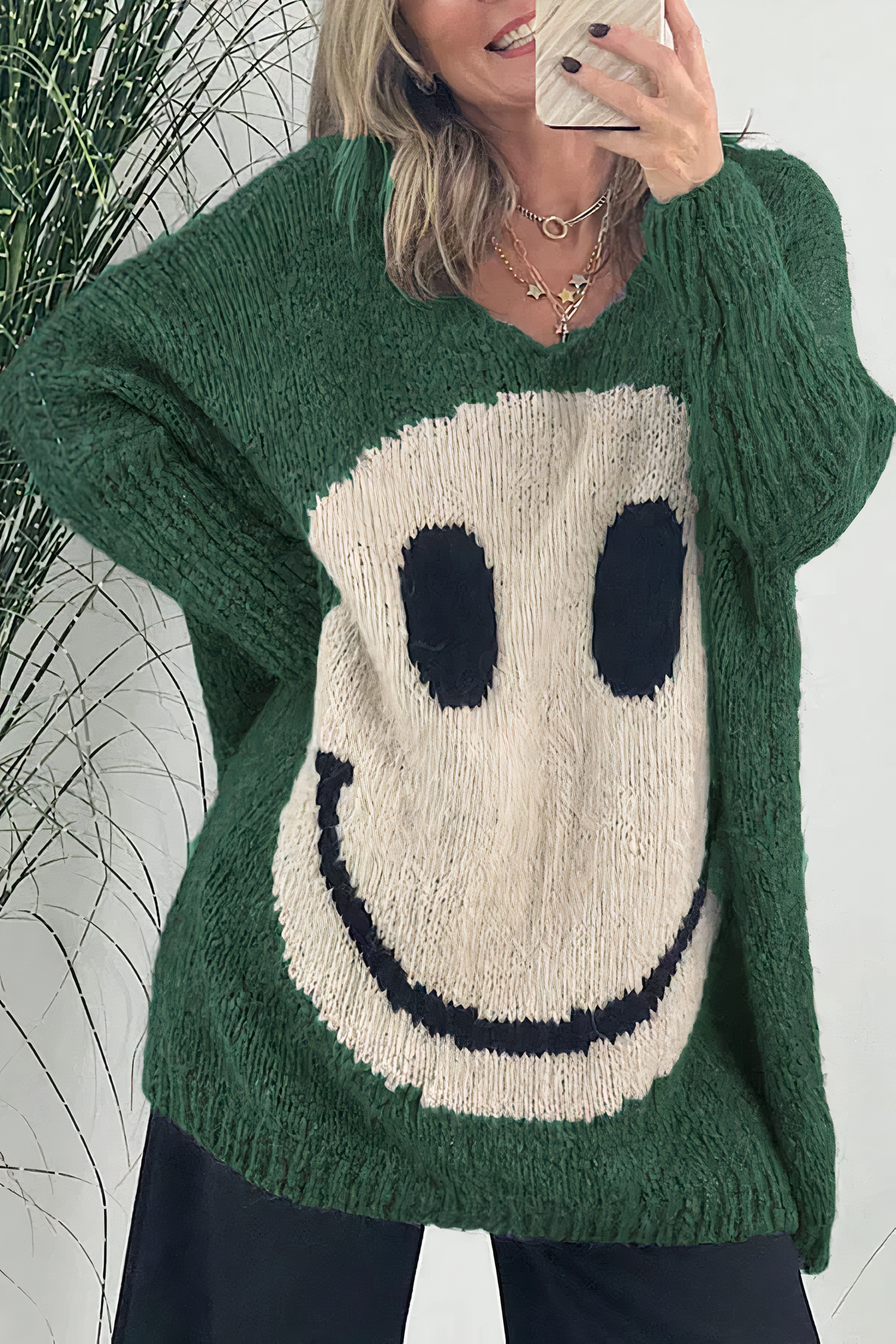 Damen Oversize Pullover Mit Smiley | Bedrucken