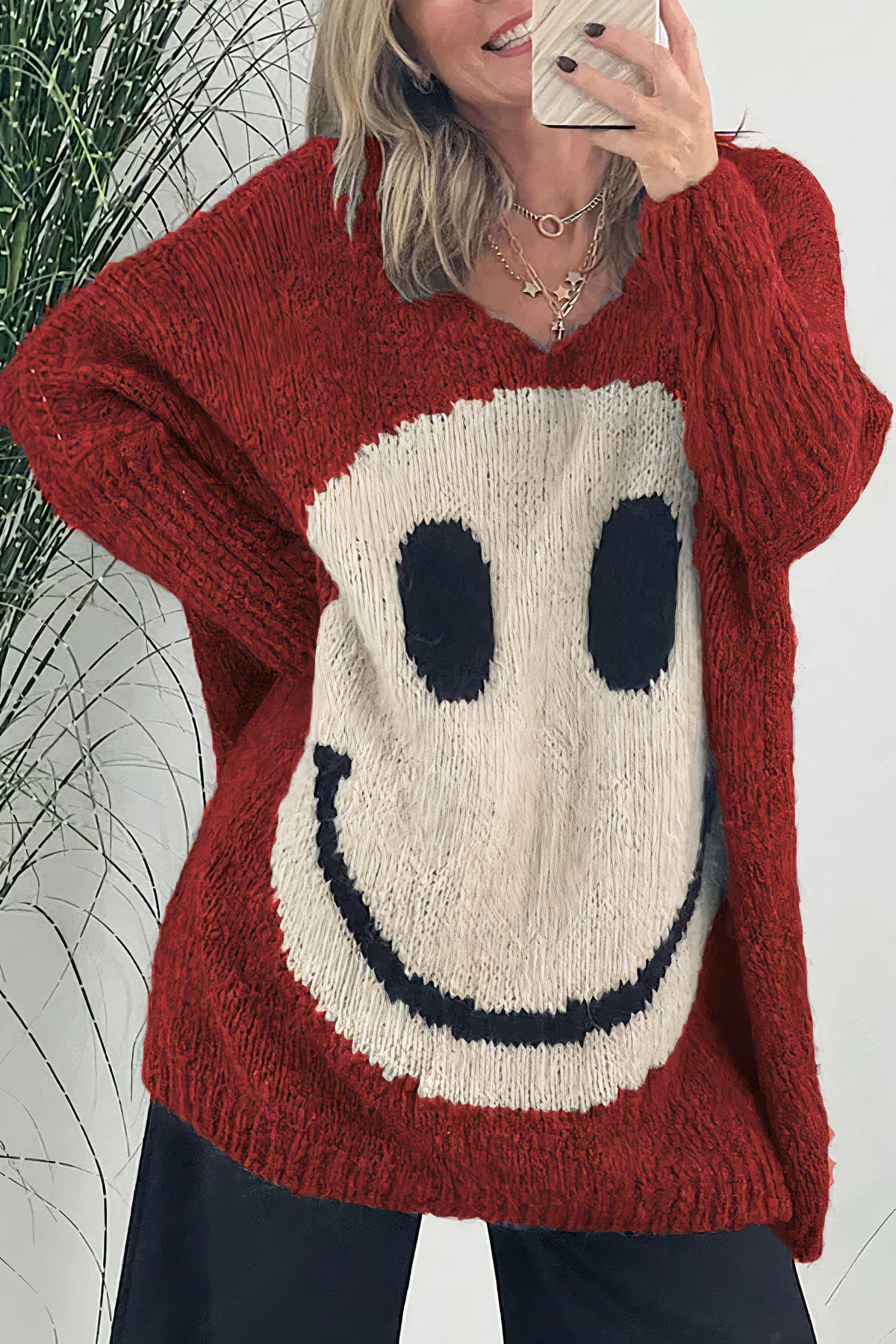 Damen Oversize Pullover Mit Smiley | Bedrucken