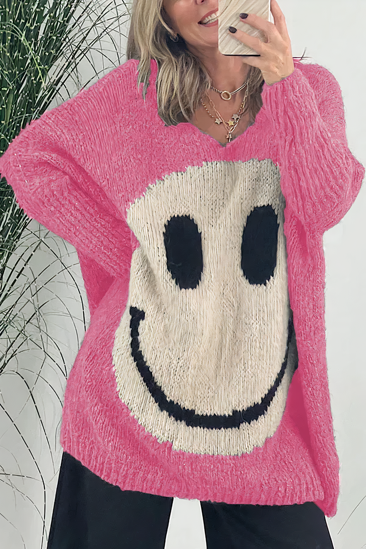 Damen Oversize Pullover Mit Smiley | Bedrucken