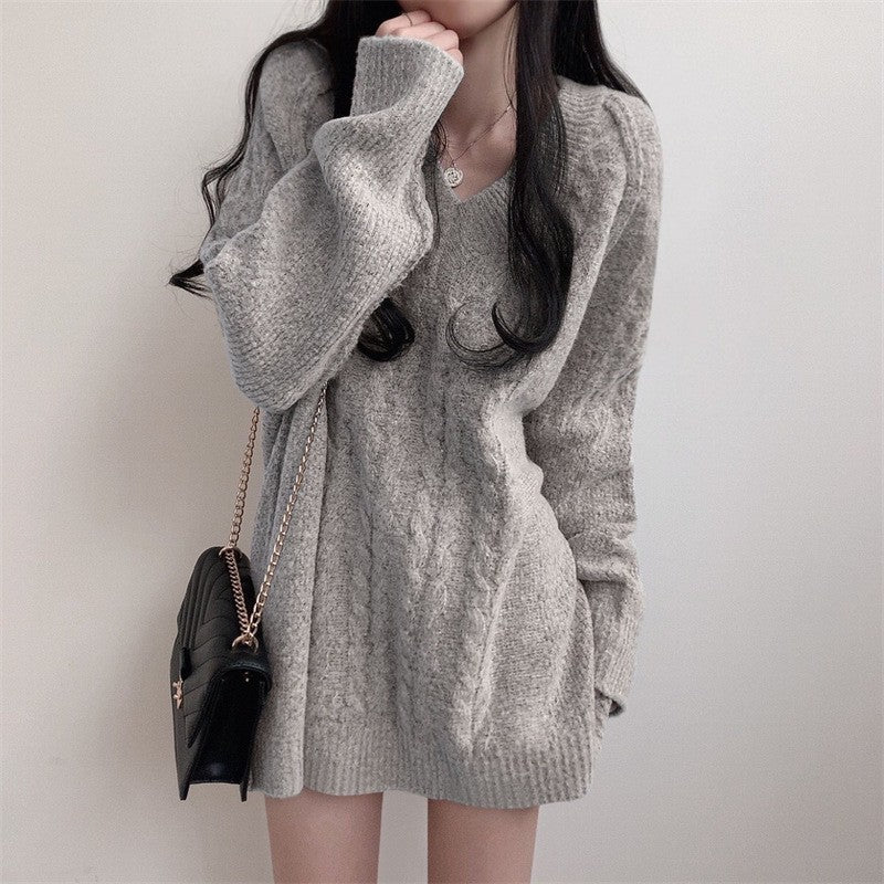 Damen Oversize Pullover Mit V Ausschnitt | Strick