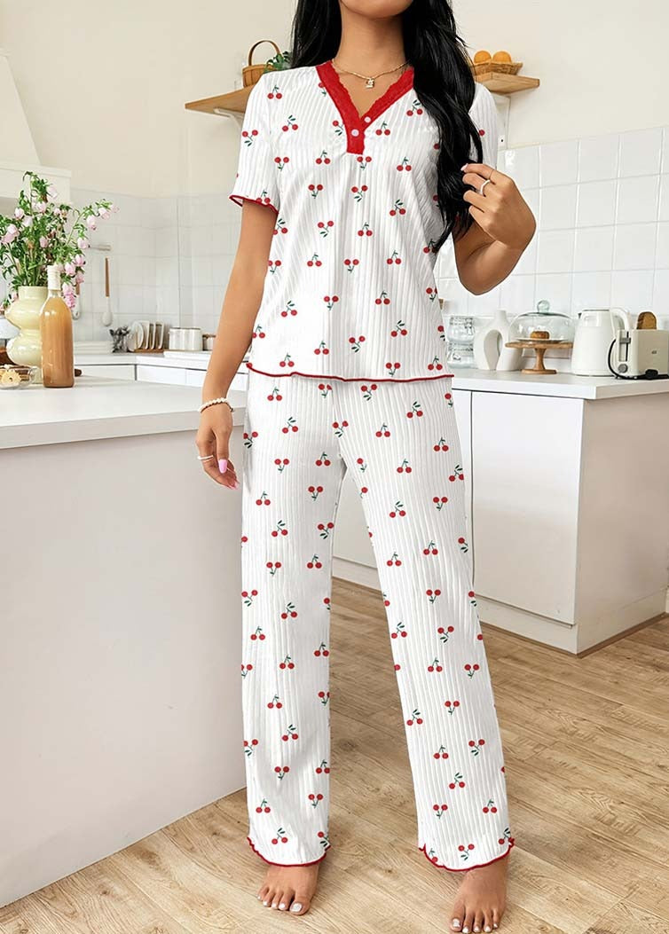 Damen Pyjama Mit Hose Und Oberteil | Bedruckt