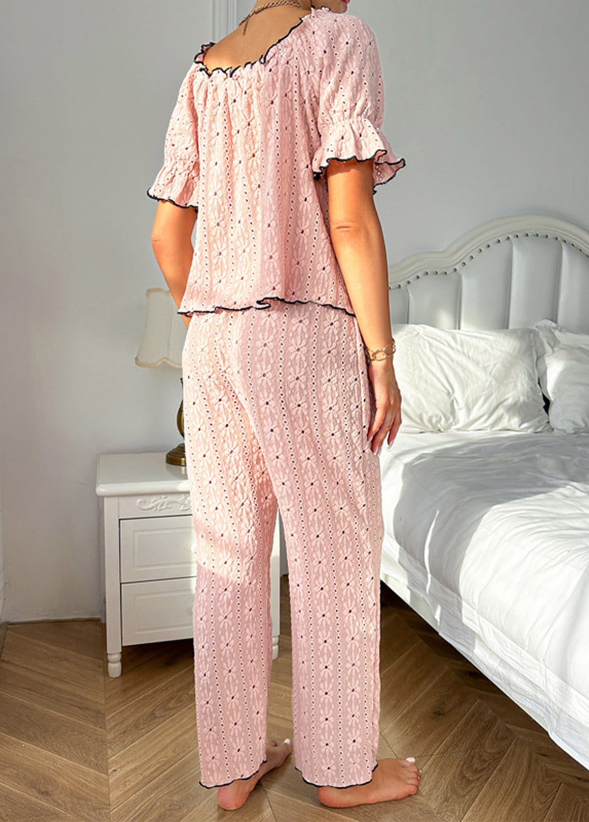 Damen Pyjama Zweiteiler Mit Hose Und Oberteil | Elegant