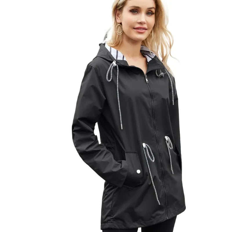 Damen Regenjacke Kapuze | Übergangs