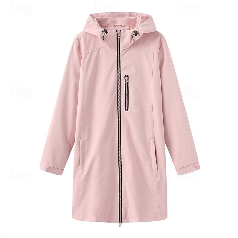 Damen Regenmantel Lang Mit Kapuze | Übergangsjacke