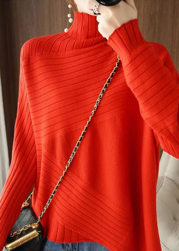 Damen Rollkragenpullover Asymmetrisch | Strick