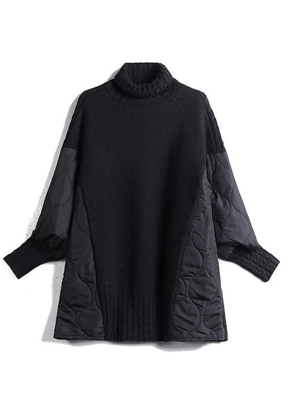 Damen Rollkragenpullover Mit Gesteppte Ärmel | Lang